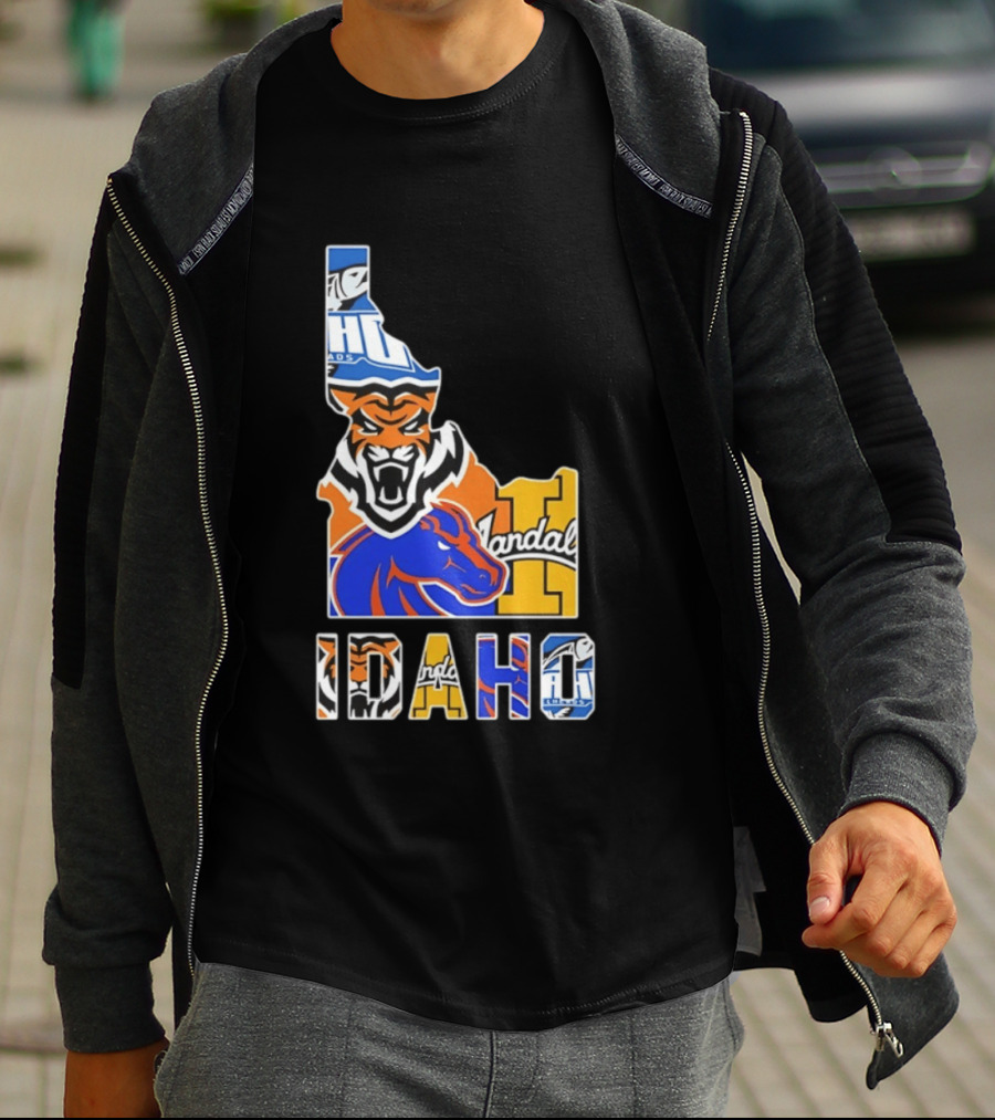Idaho State Bengals Boise State Broncos Vandals Map Collage 2026 T-Shirt