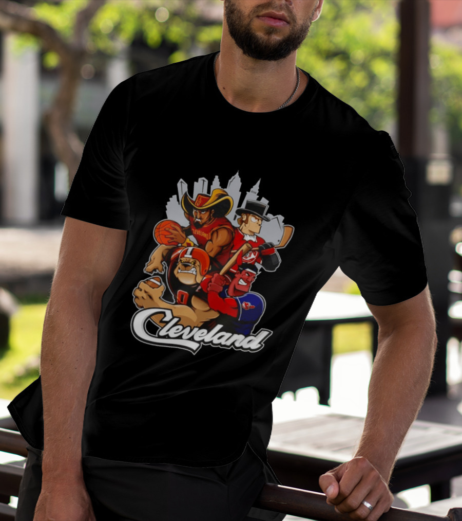 Cleveland Sports Teams Skyline Mashup 2026 T-Shirt