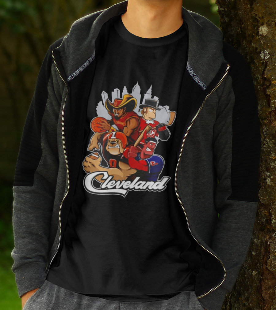 Cleveland Sports Teams Skyline Mashup 2026 T-Shirt