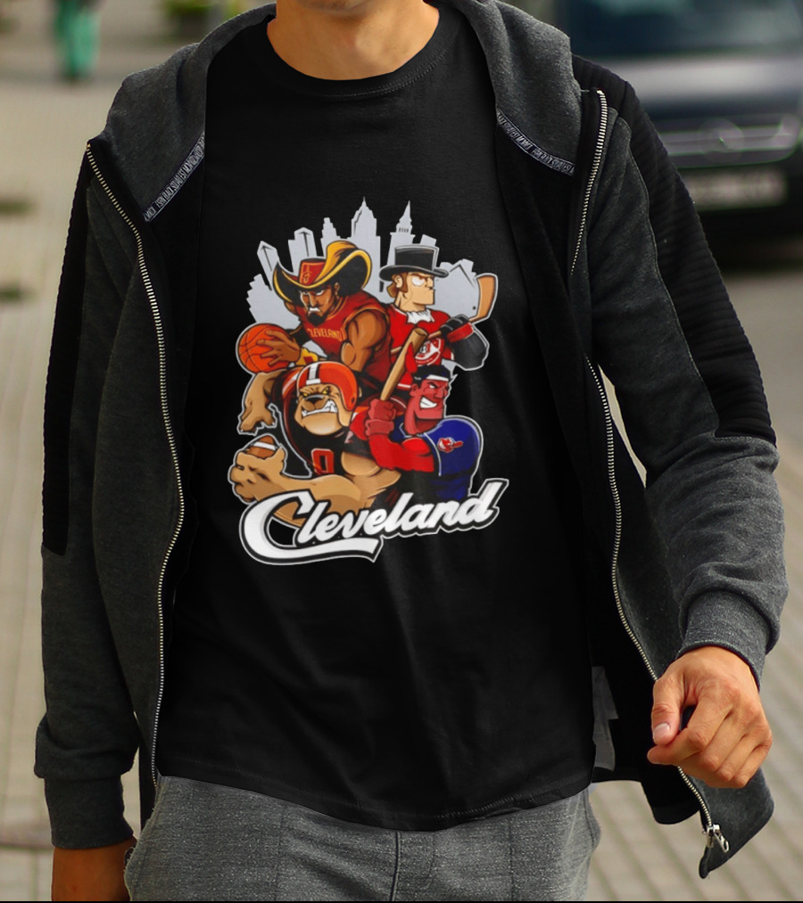 Cleveland Sports Teams Skyline Mashup 2026 T-Shirt