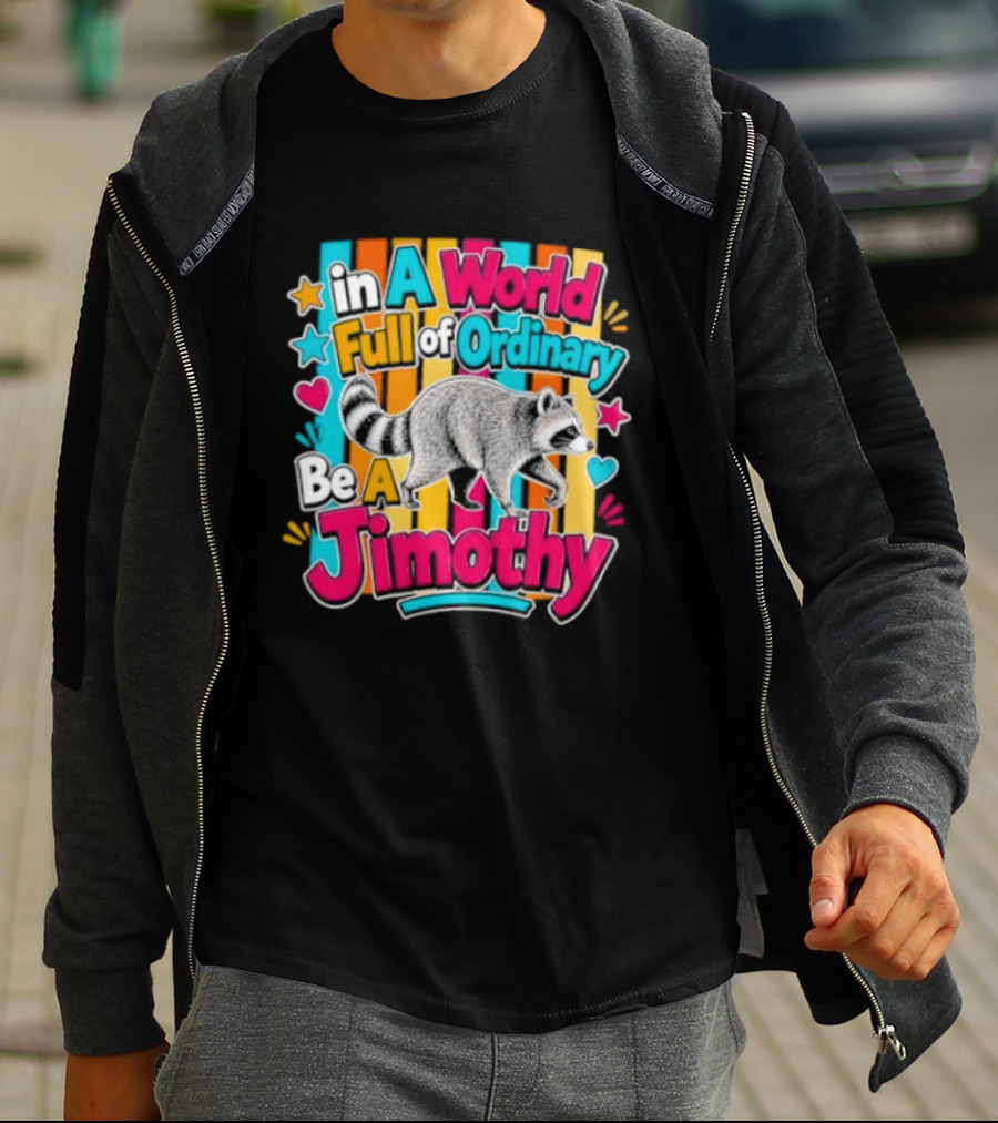In A World Full Of Ordinary Be A Jimothy Raccoon T-Shirt