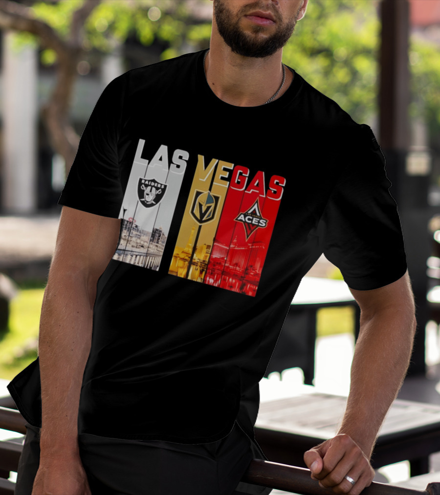 Las Vegas Raiders Golden Knights Aces Skyline T-Shirt