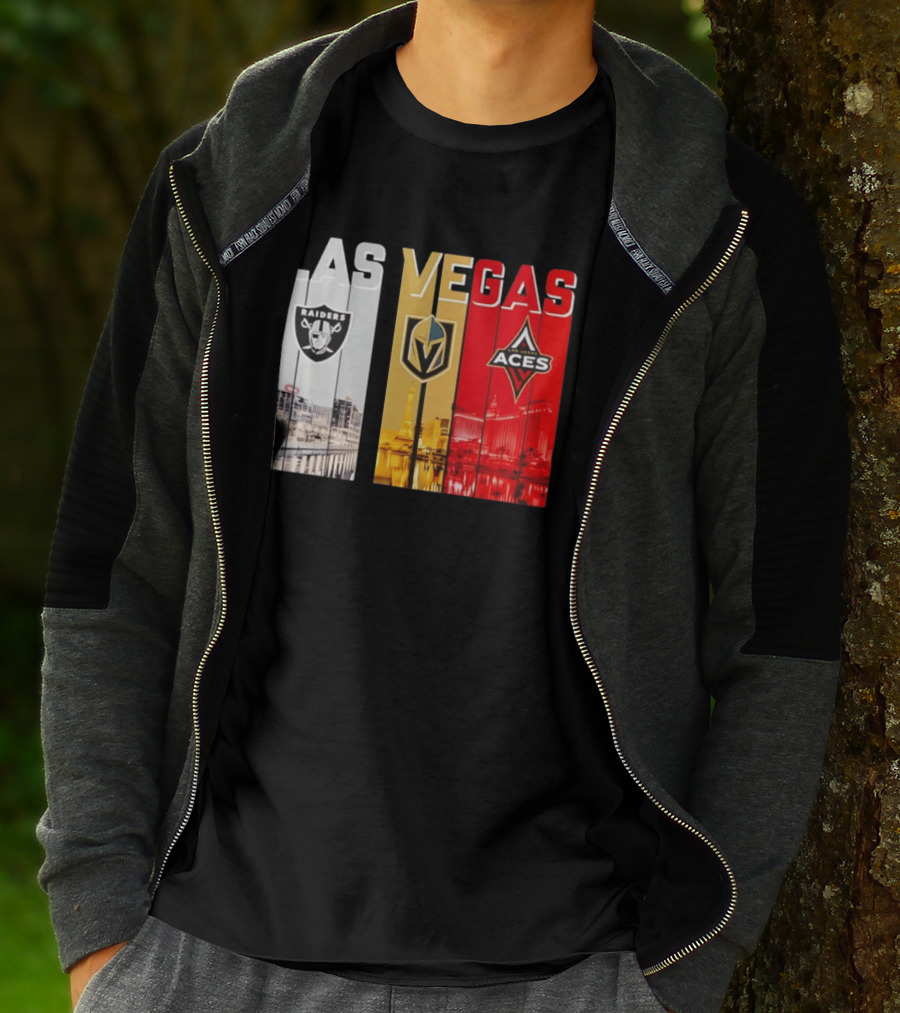 Las Vegas Raiders Golden Knights Aces Skyline T-Shirt