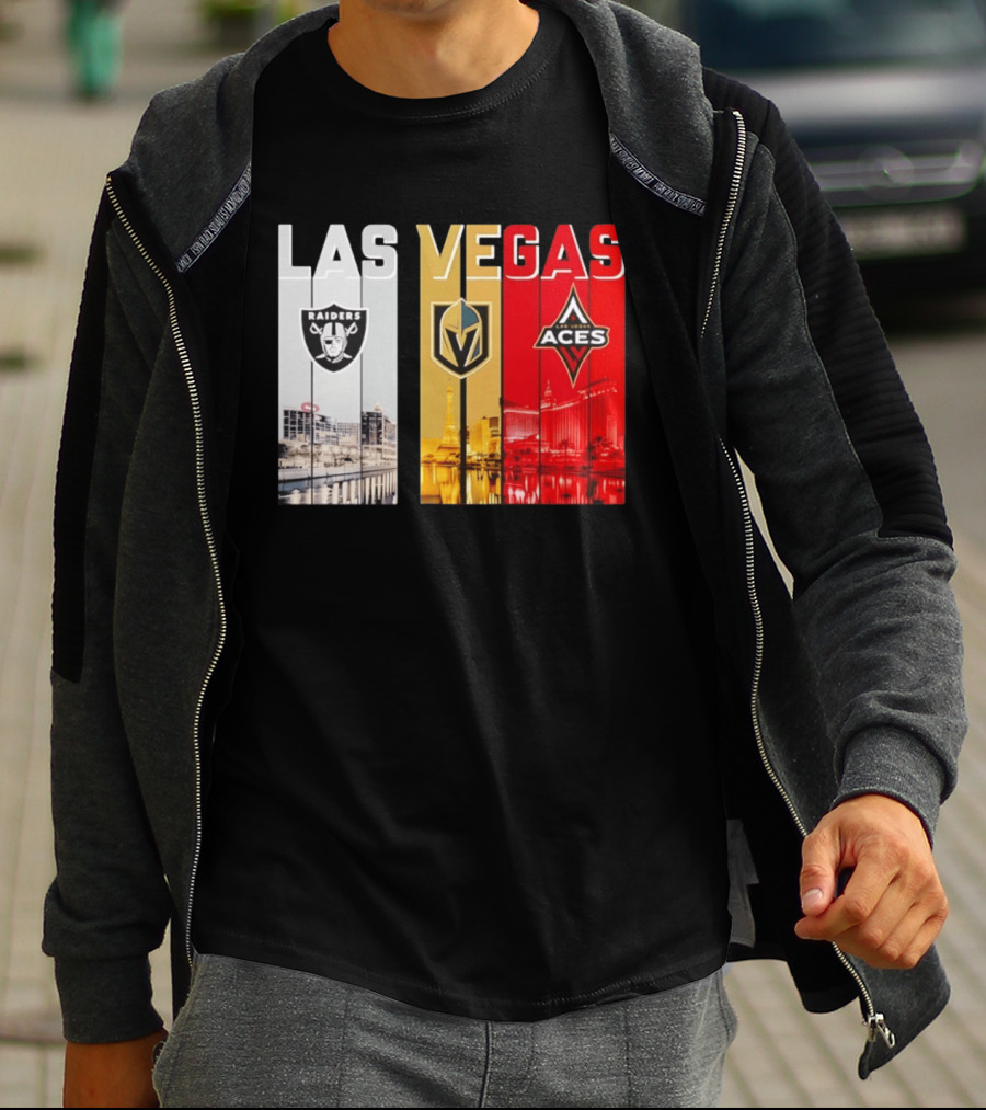 Las Vegas Raiders Golden Knights Aces Skyline T-Shirt