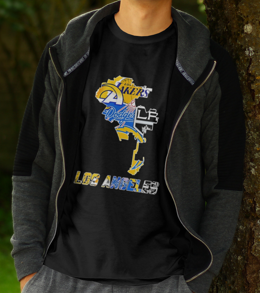 Los Angeles Lakers Dodgers Rams Chargers Kings Map Season 2026 T-Shirt