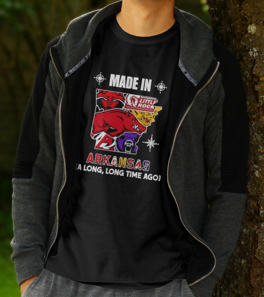Made In Arkansas Little Rock Map A Long Long Time Ago T-Shirt