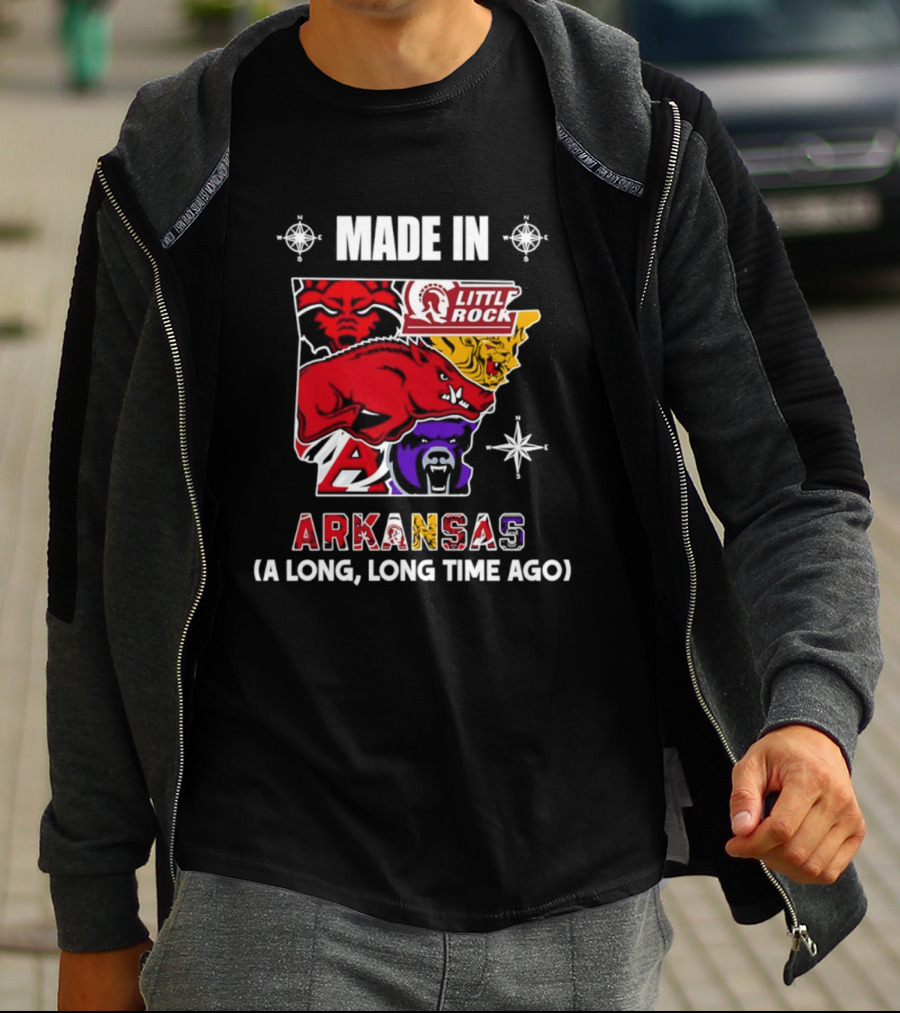 Made In Arkansas Little Rock Map A Long Long Time Ago T-Shirt