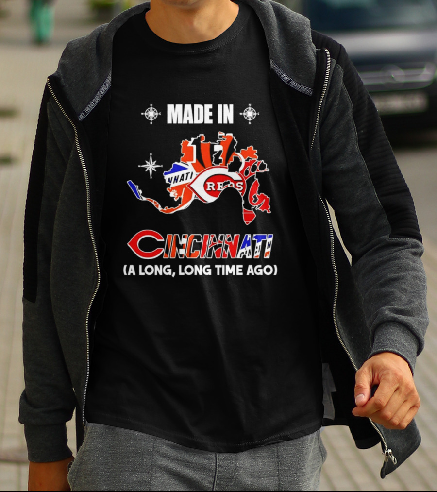 Made In Cincinnati Reds Map A Long Long Time Ago T-Shirt