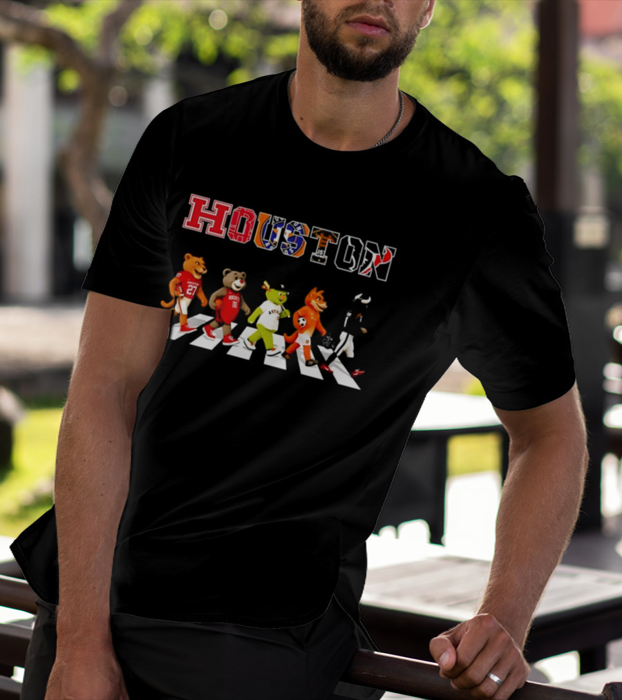 Houston Team Mascots Abbey Road Walk Season 2026 Sports T-Shirt
