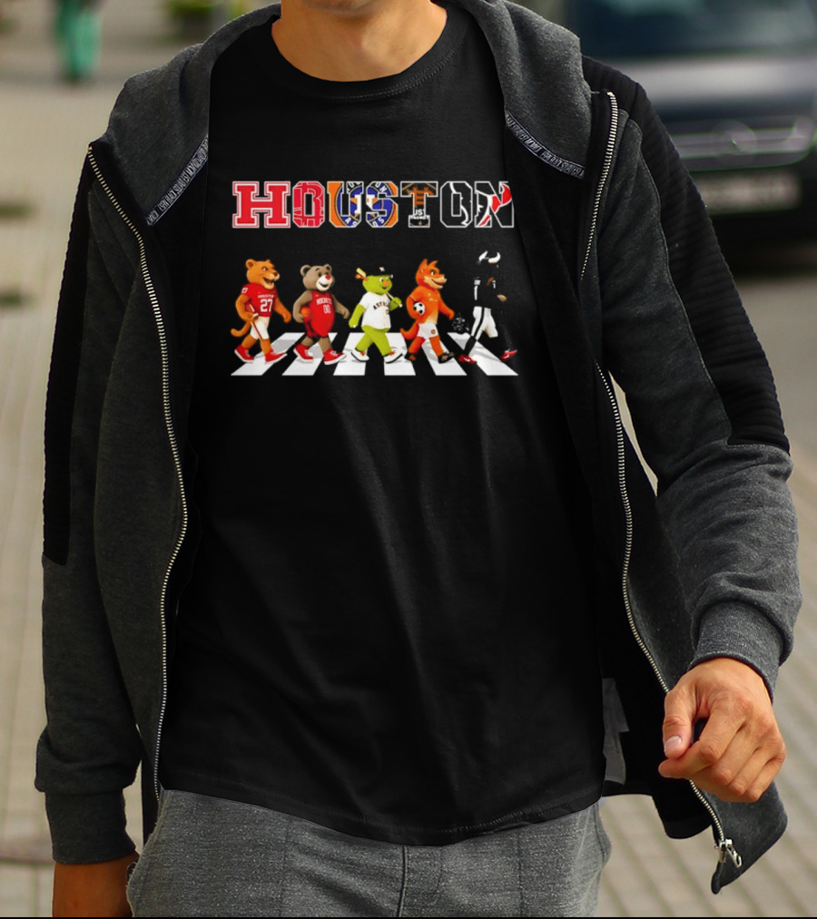 Houston Team Mascots Abbey Road Walk Season 2026 Sports T-Shirt