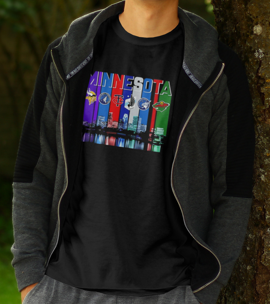 Minnesota Vikings Timberwolves Twins Lynx Wild Skyline 2026 T-Shirt