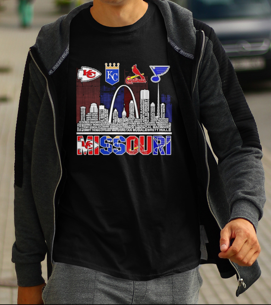 Missouri Skyline Kansas City Chiefs Royals Cardinals Blues T-Shirt
