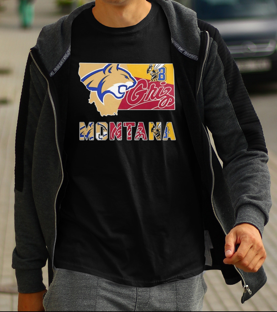 Montana Bobcats Griz 2026 College Football Map T-Shirt