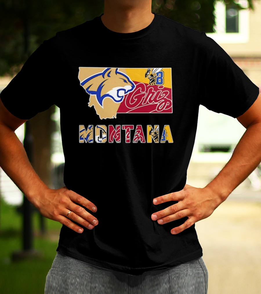 Montana Bobcats Griz 2026 College Football Map T-Shirt