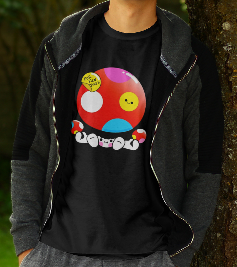 Mushroom Fun Times Bright Polka Dot T-Shirt