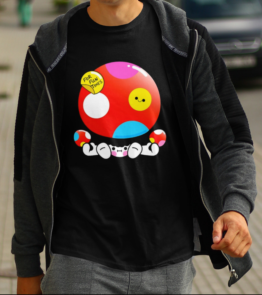 Mushroom Fun Times Bright Polka Dot T-Shirt