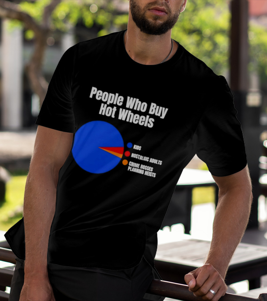 People Who Buy Hot Wheels Nostalgic Adults Crime Bosses Planning Heists Pie Chart T-Shirt