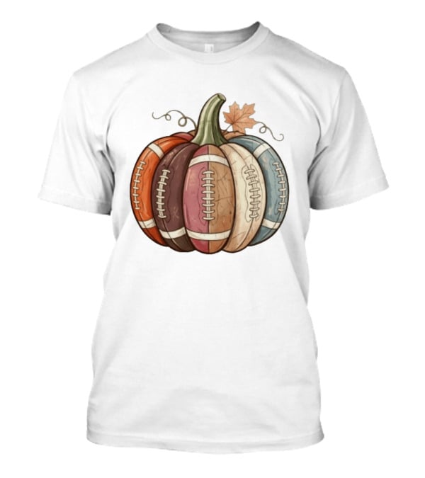 Football Pumpkin Fall Autumn Sports Harvest Season Decor T-Shirt