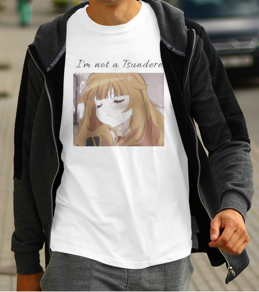 I'm Not A Tsundere Anime Expression Blonde Hair T-Shirt