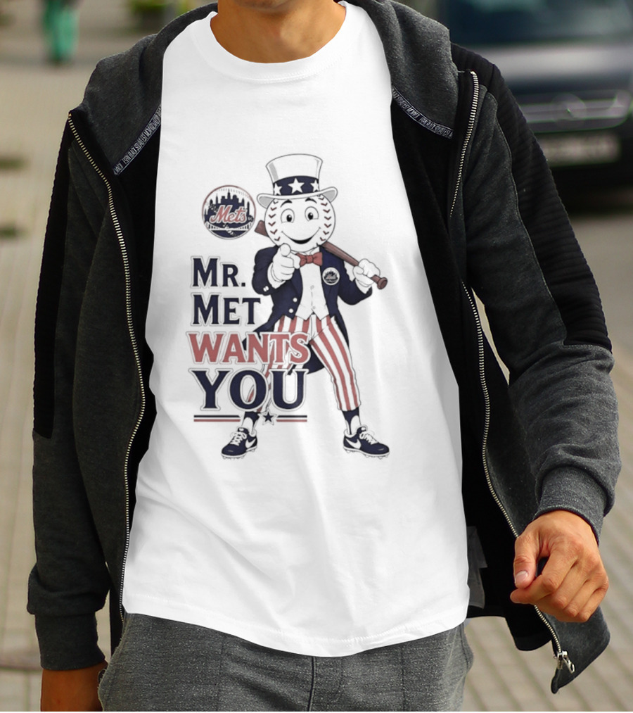 Mr. Met Wants You New York Mets Uncle Sam Baseball Fan T-Shirt