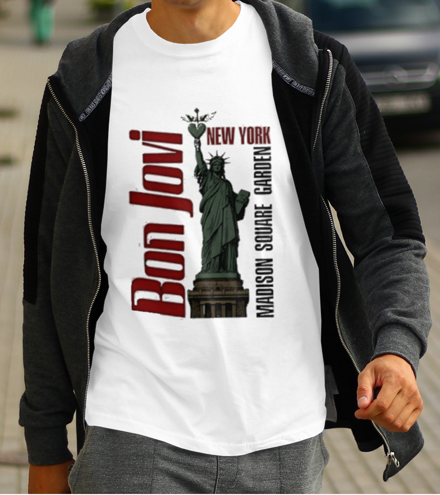 Bon Jovi Statue Of Liberty New York Madison Square Garden T-Shirt