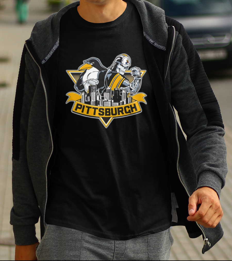 Pittsburgh Penguins Steelers City Skyline 2026 T-Shirt