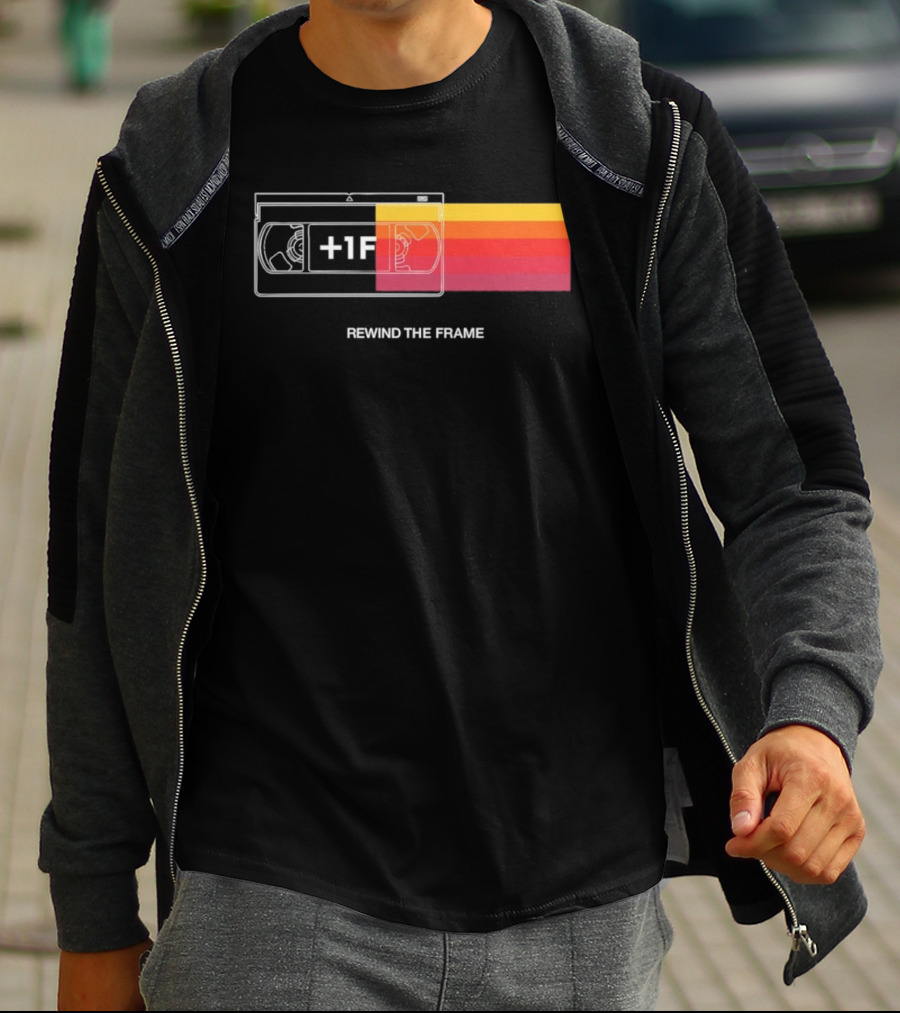 Rewind The Frame Retro VHS Tape 80s Aesthetic T-Shirt