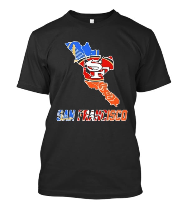 San Francisco State Map Golden State Warriors 49ers 2026 T-Shirt