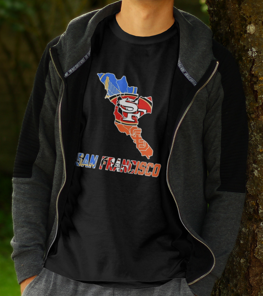San Francisco State Map Golden State Warriors 49ers 2026 T-Shirt