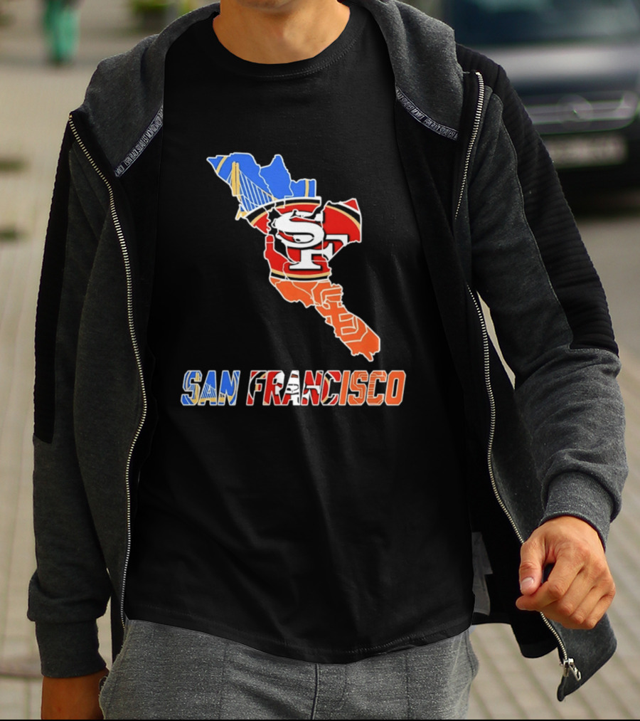 San Francisco State Map Golden State Warriors 49ers 2026 T-Shirt