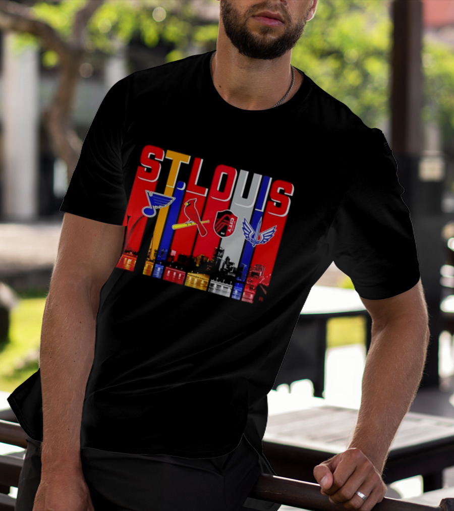 St Louis City Blues Cardinals BattleHawks Skyline Season 2026 T-Shirt