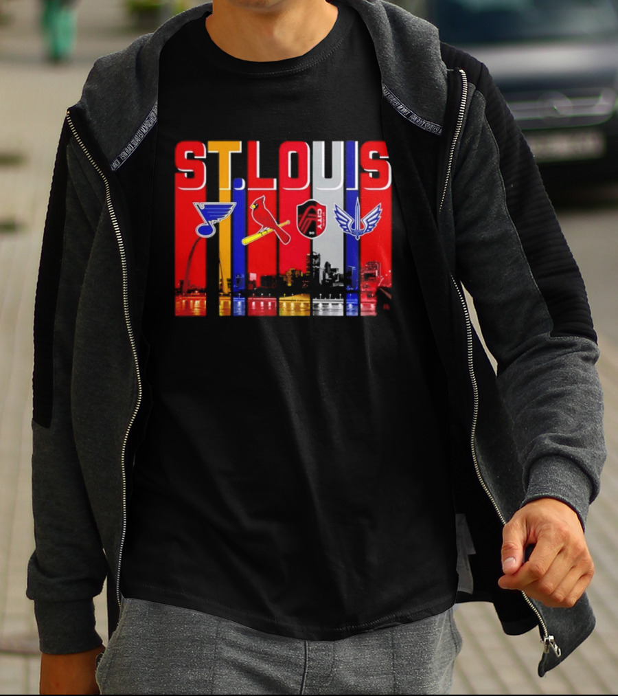 St Louis City Blues Cardinals BattleHawks Skyline Season 2026 T-Shirt