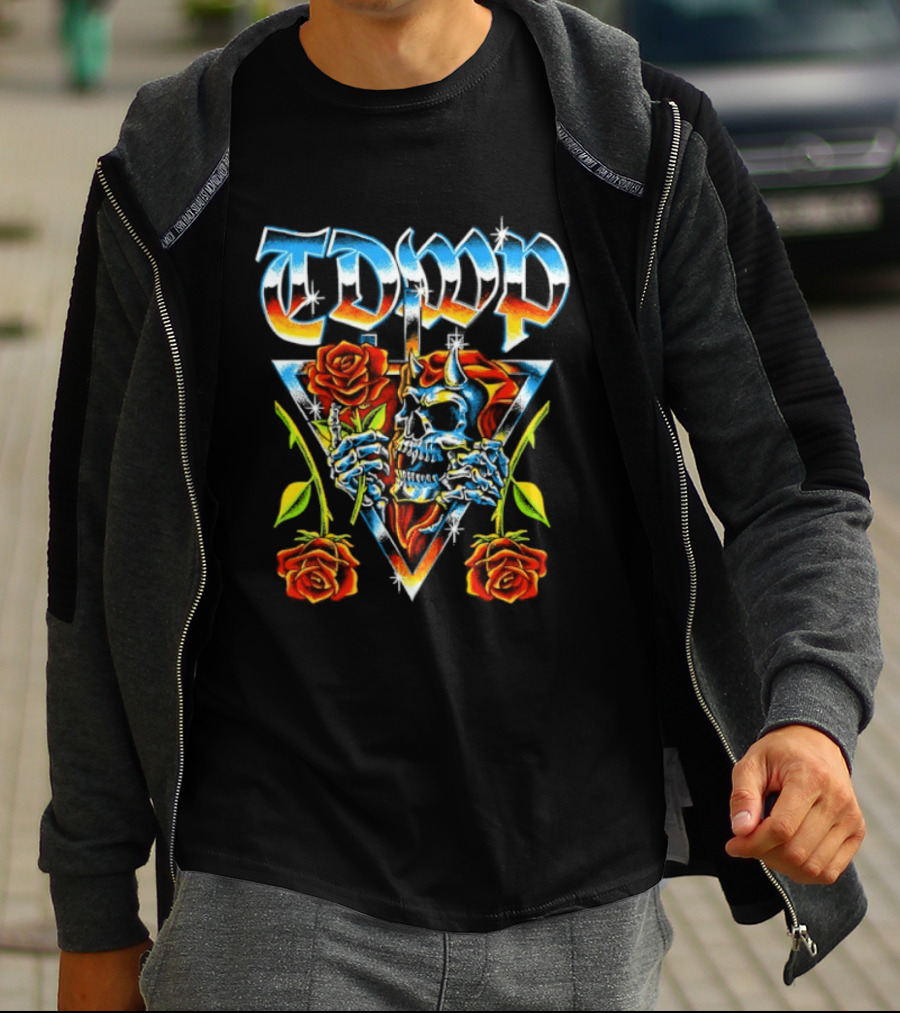 TDWP Devil Skull Roses Metalcore Band T-Shirt