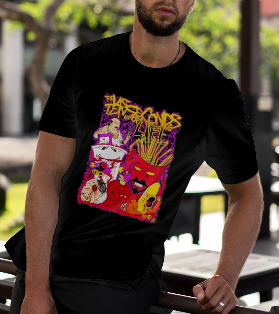 The Last Ten Seconds Of Life Aqua Teen Hunger Force Characters Frylock Master Shake Meatwad Carl T-Shirt