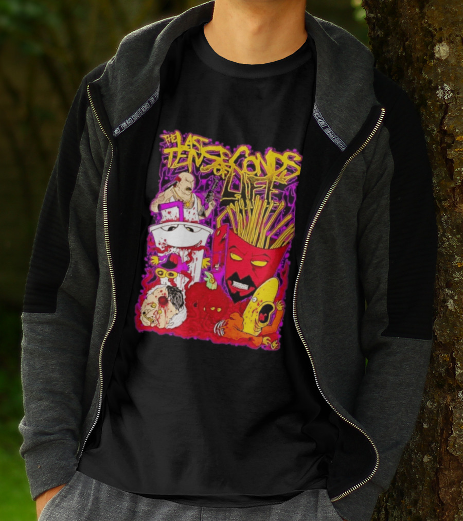 The Last Ten Seconds Of Life Aqua Teen Hunger Force Characters Frylock Master Shake Meatwad Carl T-Shirt