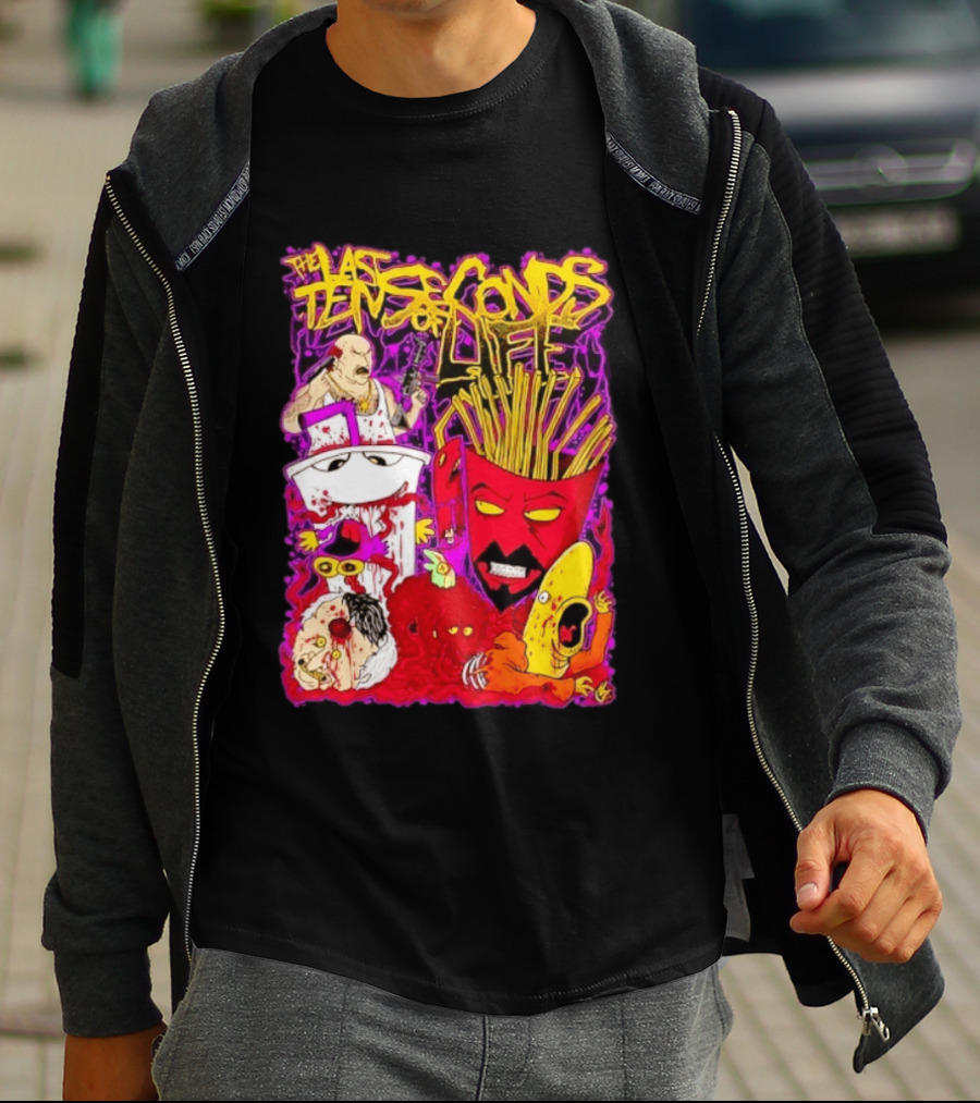 The Last Ten Seconds Of Life Aqua Teen Hunger Force Characters Frylock Master Shake Meatwad Carl T-Shirt