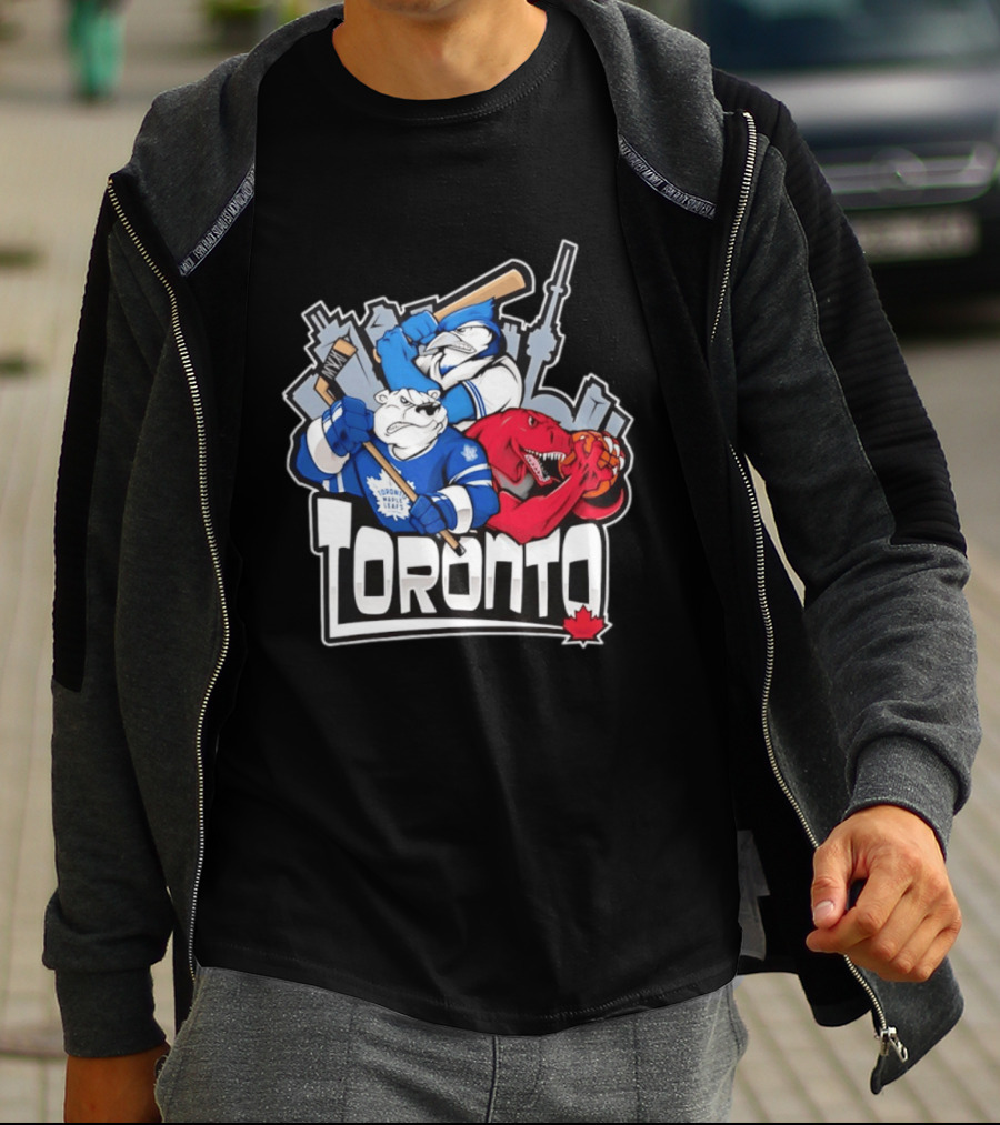 Toronto Maple Leafs Blue Jays Raptors Skyline 2026 T-Shirt
