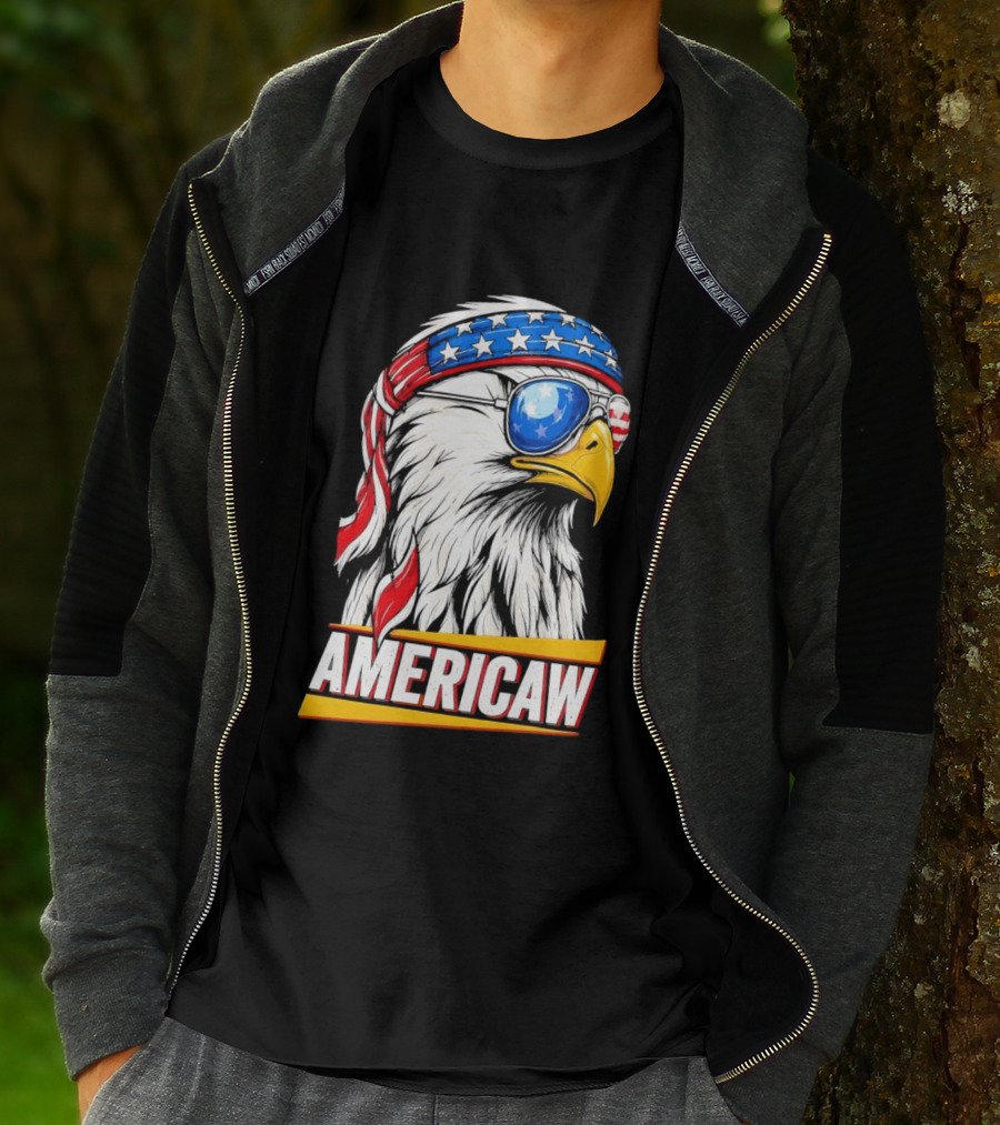 Bald Eagle Americaw Bandana American Flag USA T-Shirt