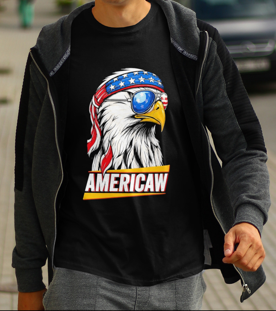 Bald Eagle Americaw Bandana American Flag USA T-Shirt