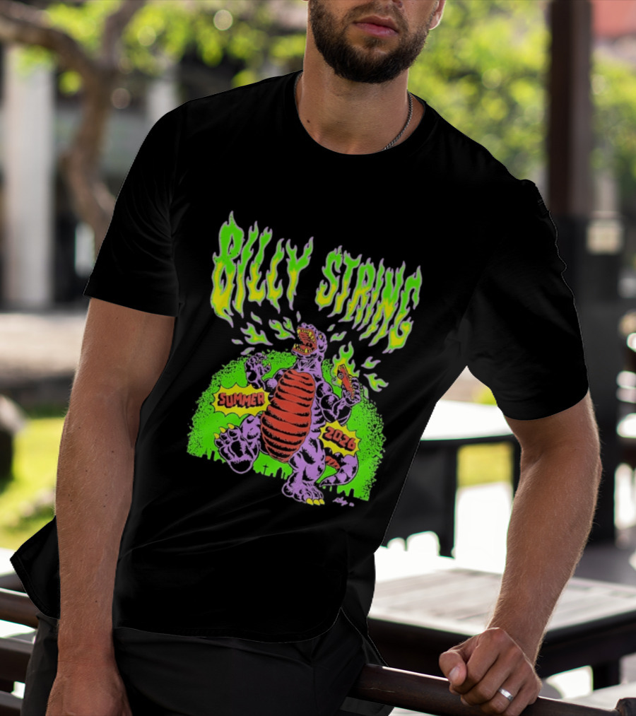 Billy Strings Summer 2026 Terrible Lizard Monster Concert Tour Neon Comic T-Shirt