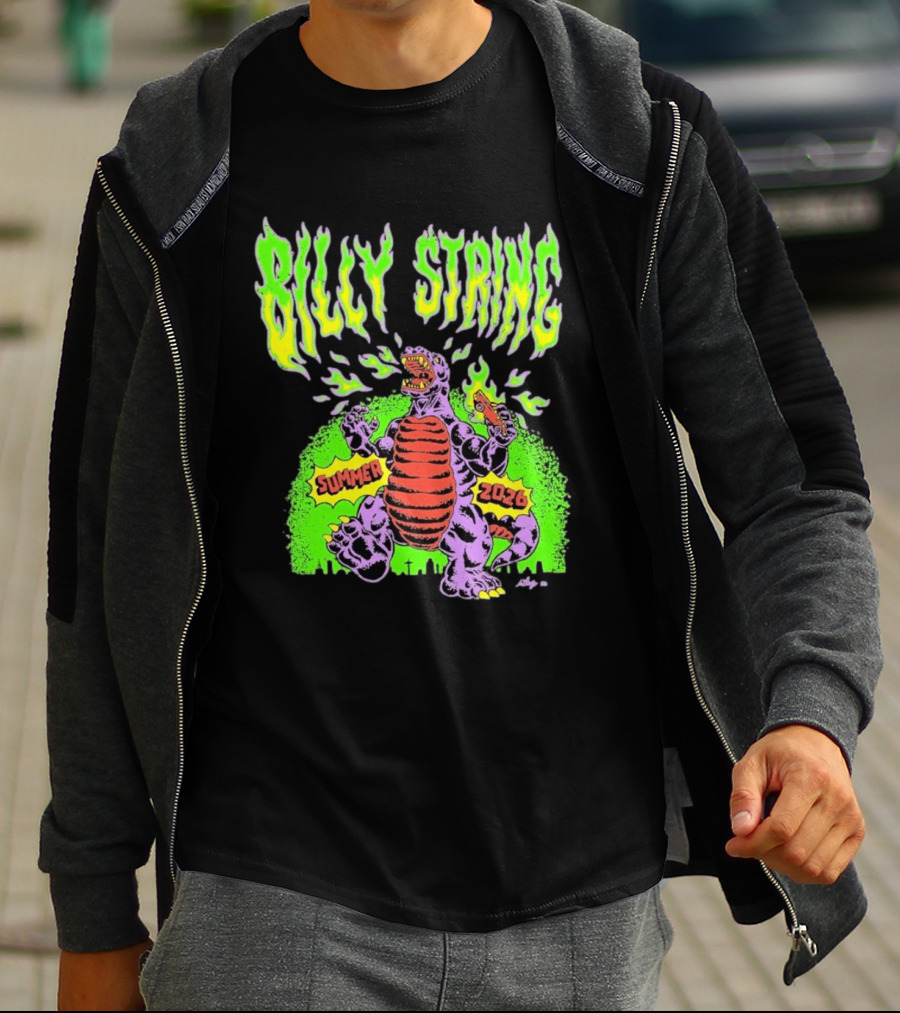 Billy Strings Summer 2026 Terrible Lizard Monster Concert Tour Neon Comic T-Shirt