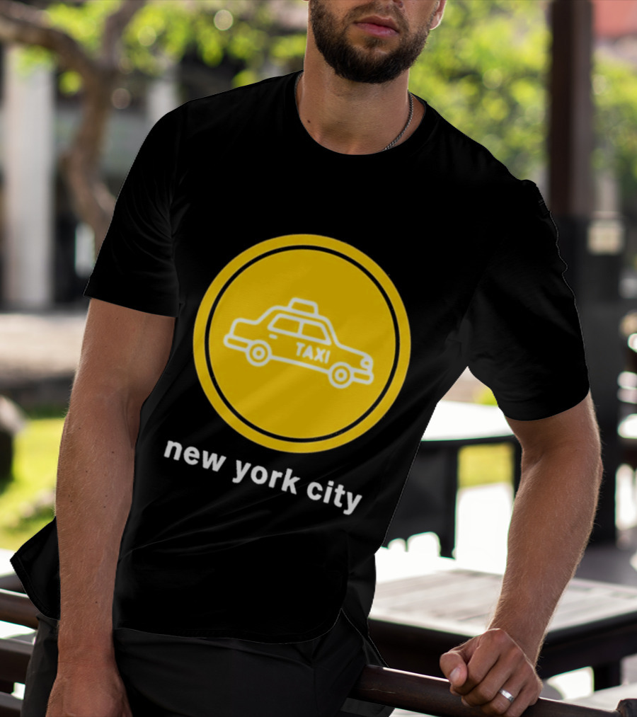 New York City Taxi Cab Blink 182 Iconic Yellow Circle T-Shirt