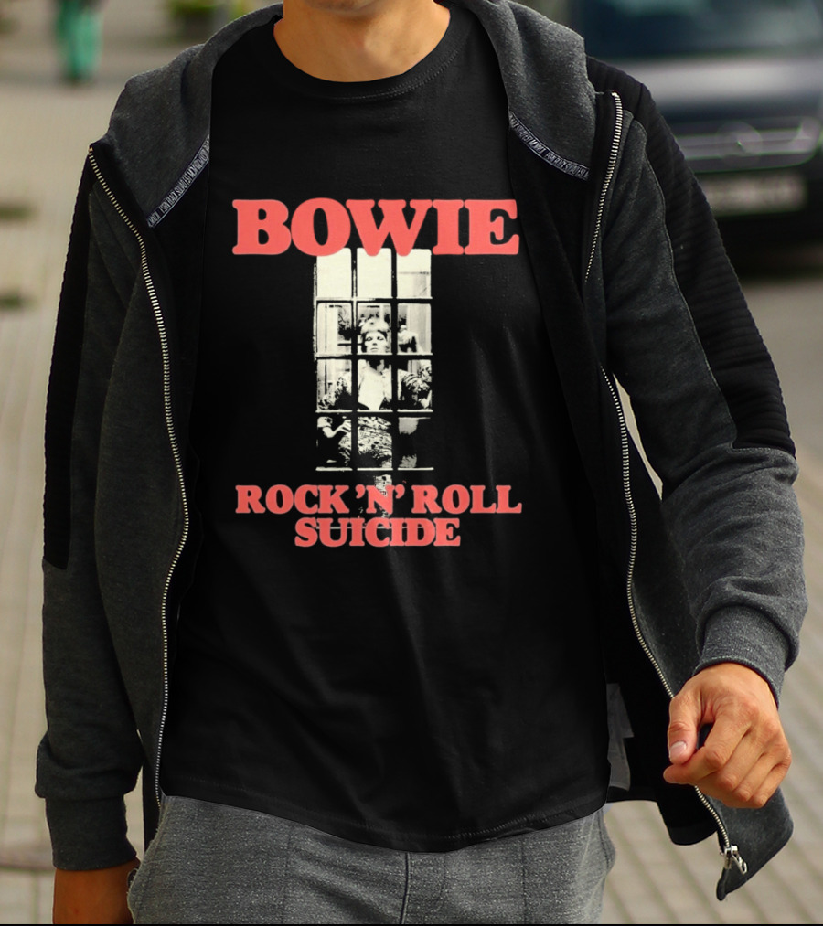 Bowie Rock N Roll Suicide Vintage Block T-Shirt