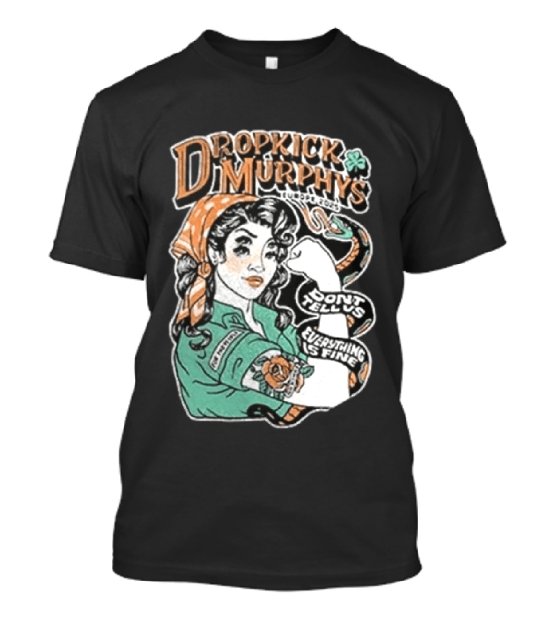 Dropkick Murphys Europe 2025 Tour Don't Tell Us Everything Is Fine Snake T-Shirt