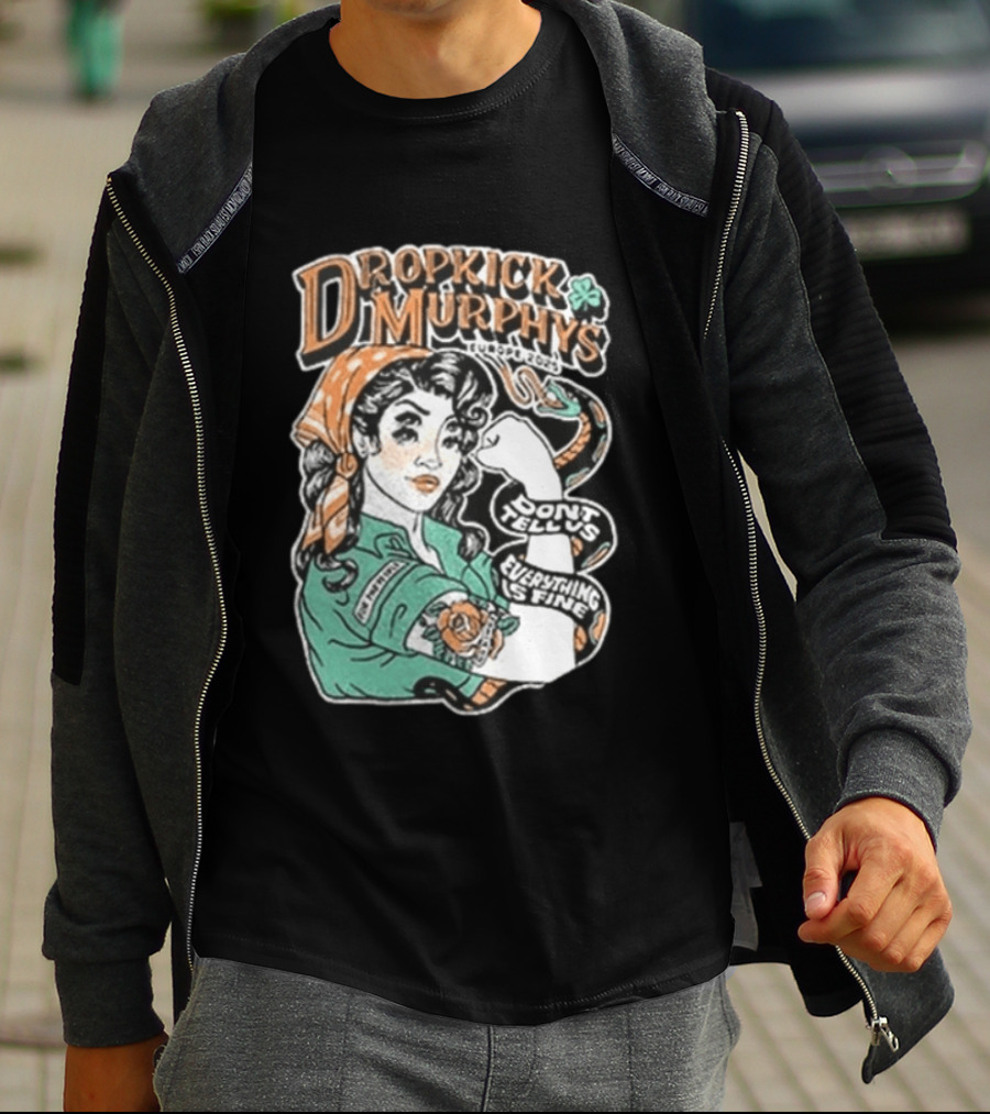 Dropkick Murphys Europe 2025 Tour Don't Tell Us Everything Is Fine Snake T-Shirt