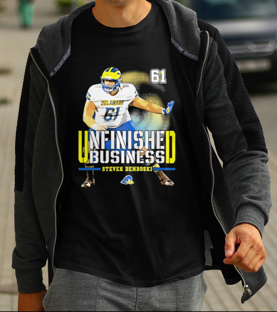 Steven Demboski 61 Delaware Unfinished Business NCAA Football T-Shirt