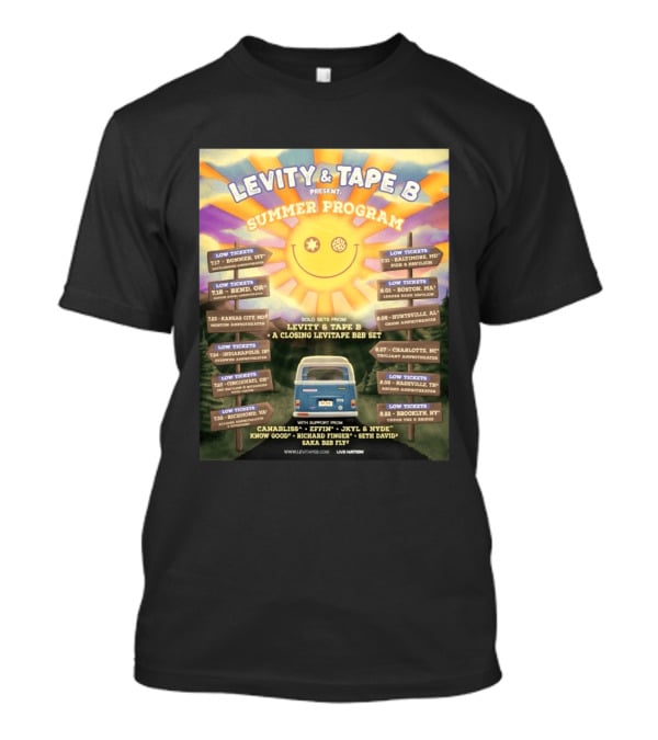 Levity & Tape B Summer Program 2026 Tour Dates Featuring Levitate B2B Set With Canabliss Effin Jkyl & Hyde T-Shirt
