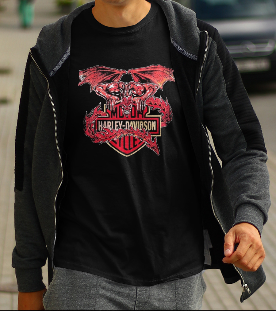 Warren Lotas Harley Davidson Gargoyle Motor Cycles T-Shirt