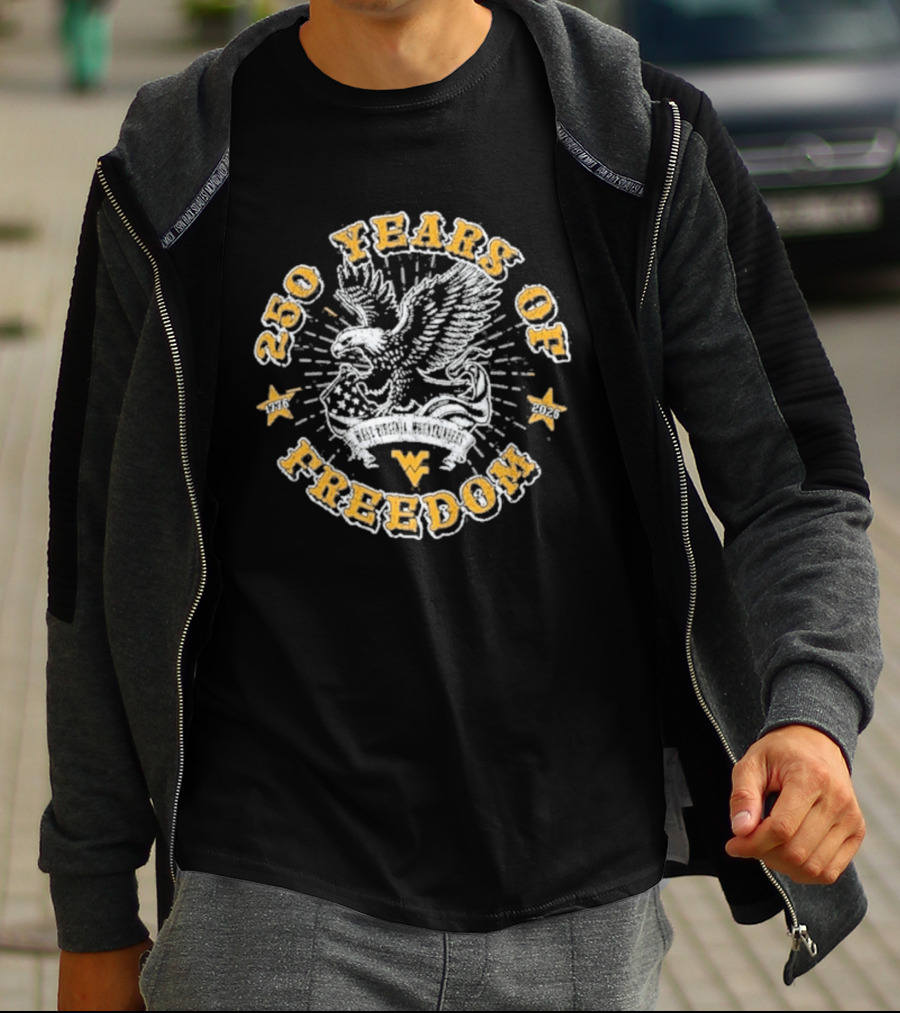West Virginia Mountaineers 250 Years Of Freedom Americana Eagle T-Shirt
