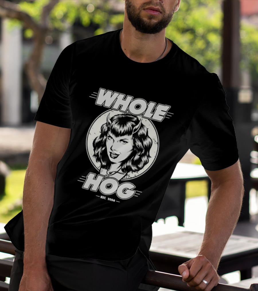 Whole Hog Est 2006 Retro Pinup T-Shirt